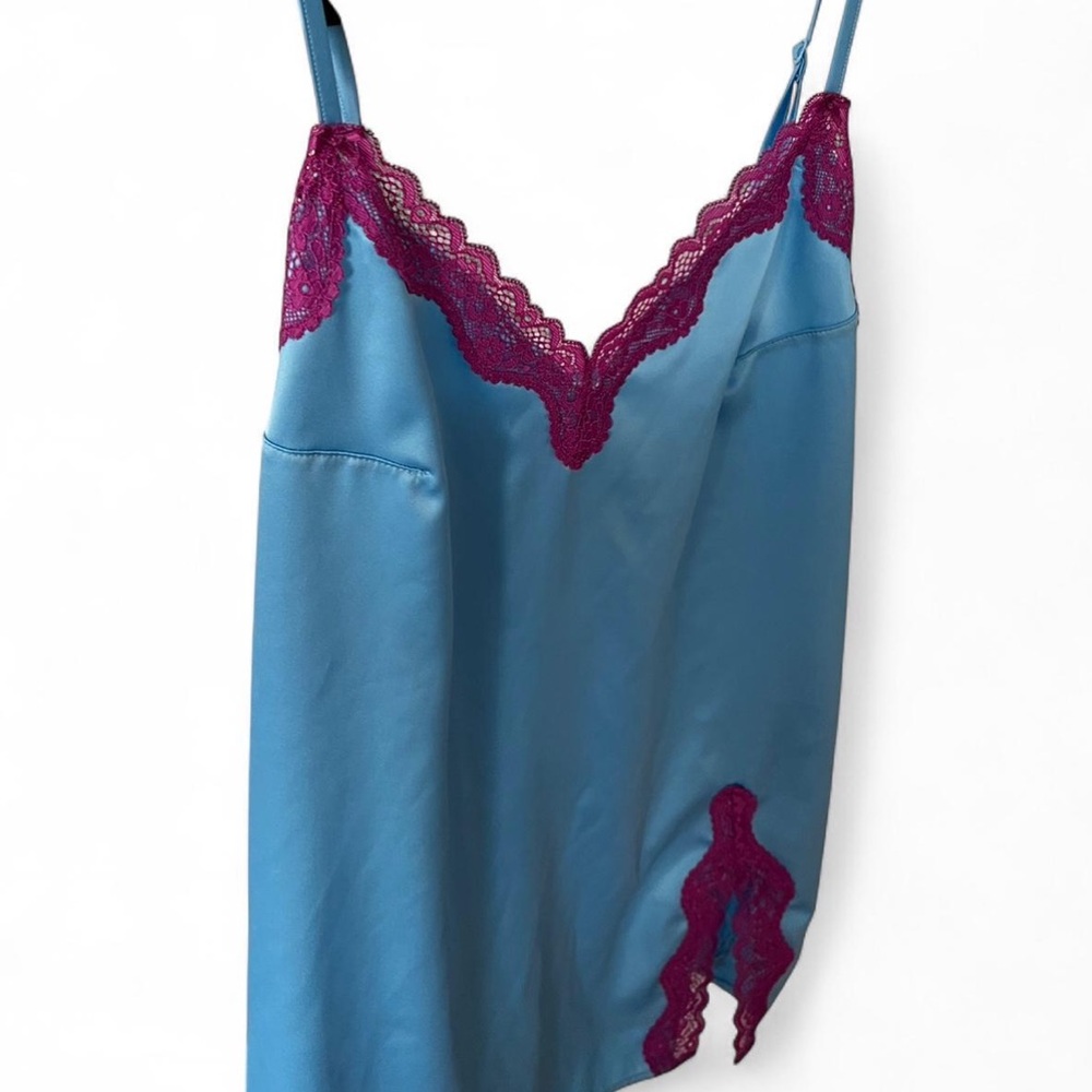 Victoria's Secret Blue and Pink Satin Lingerie